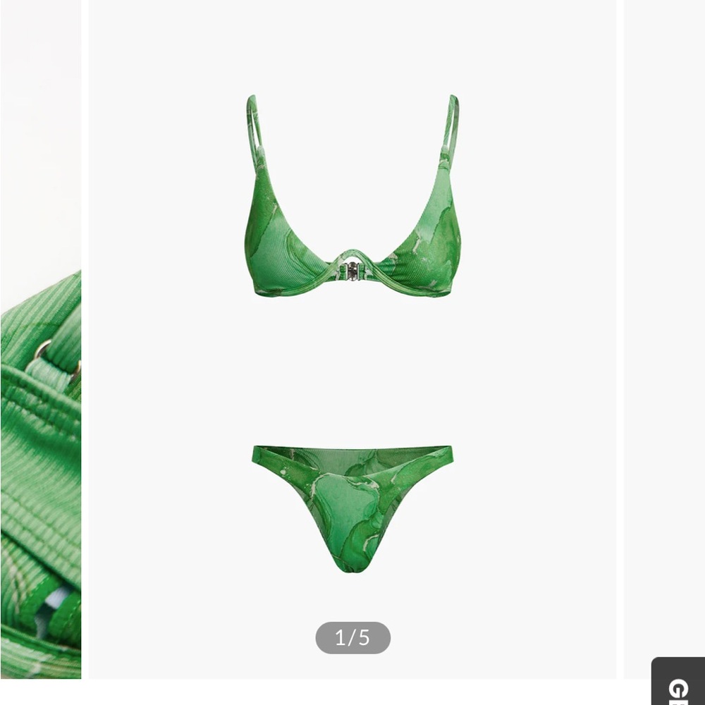 Commense Green Bikini Set Triangle Top Classic Brief